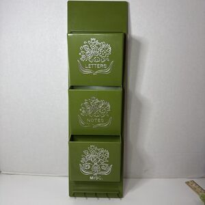 Vintage Hanging Letter Mail Notes Bills Keys MCM Green Cottagecore Fesco #6221